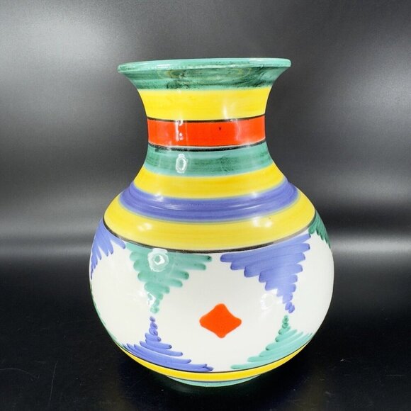 Venetian Art Pottery Vase Vessel Multicolor Glaze Ceramic Hand Made In Italy Vtg - Picture 13 of 15